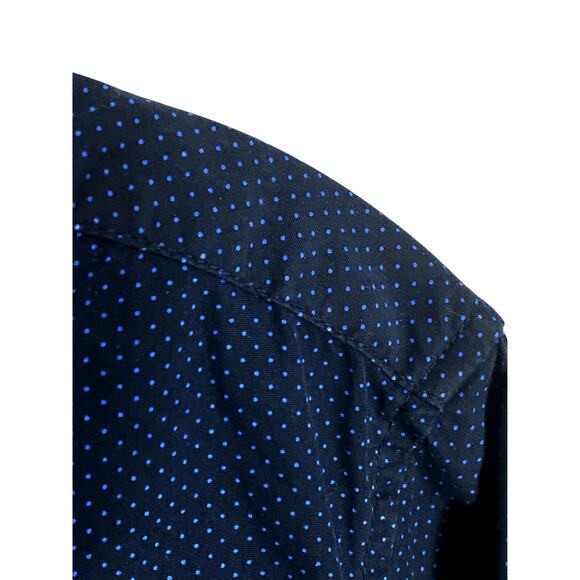 Denim & Flower Ricky Singh Polka Dots Blue Button Shirt Mens S Classic Preppy - Picture 3 of 6